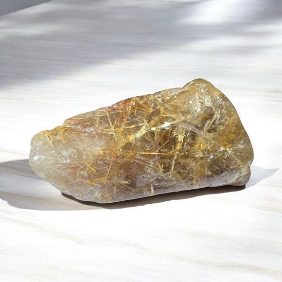 Golden Rutilated Quartz Crystal Freeform (#8) - Picture 1 of 10
